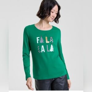 HOLIDAY LANE WOMEN'S GRAPHIC SEASONAL TOP NWT